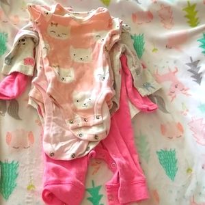 Baby Clothing Bundles plus Bibs& Bonus Blankets